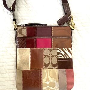 VTG Coach Patchwork Crossbody Bag W/Pink & Hide Accents